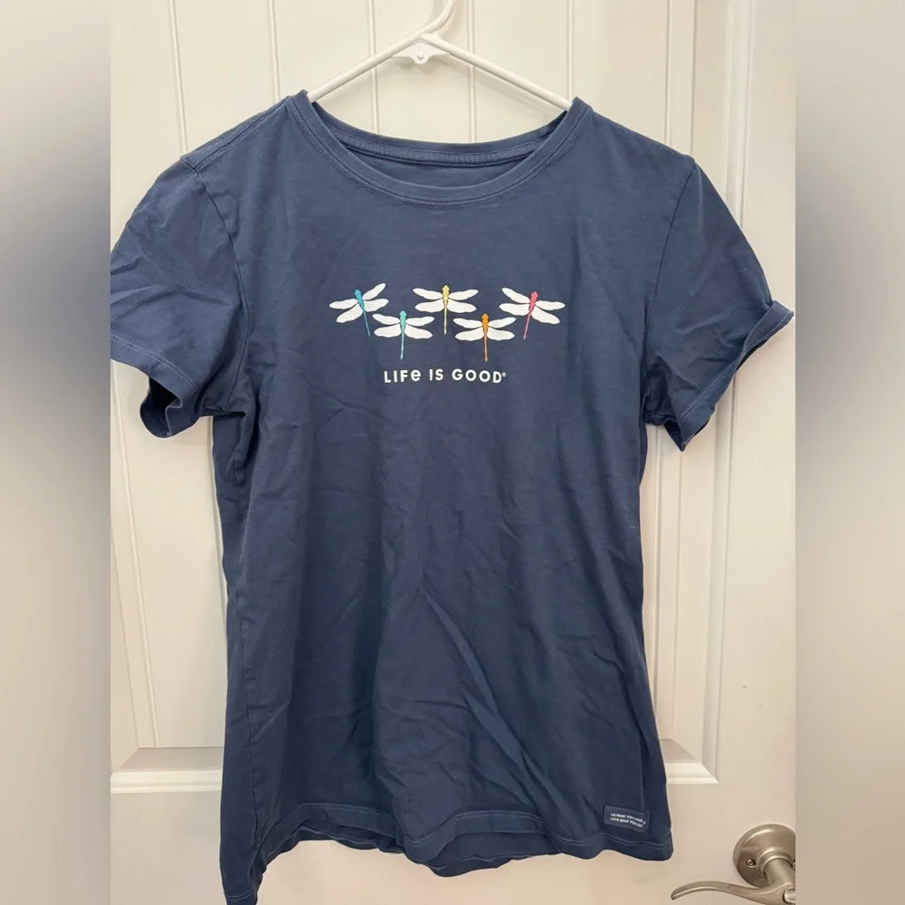 Life is Good women’s navy Blue T-Shirt size medium B - Picture 1 of 4